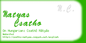 matyas csatho business card